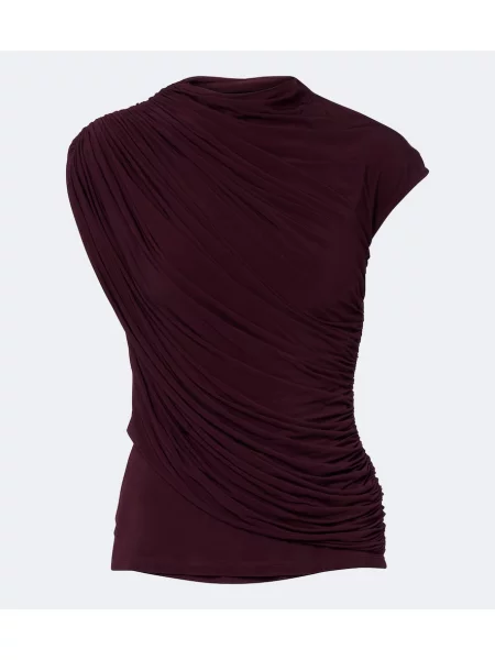 Top Tove din jerseu drapat violet