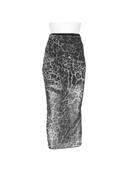 Fustă midi Aniye By cu imagine cu model leopard gri
