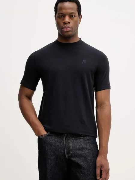 Kratka majica Karl Lagerfeld mornarsko modra