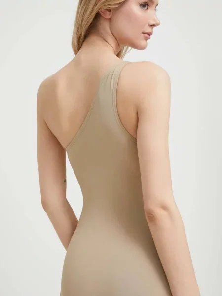 MICHAEL Michael Kors jednodílné plavky ONE SHOULDER ONE PIECE béžové