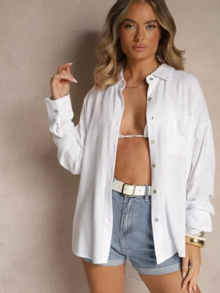 Cămașă clasică din și in Vistar albă