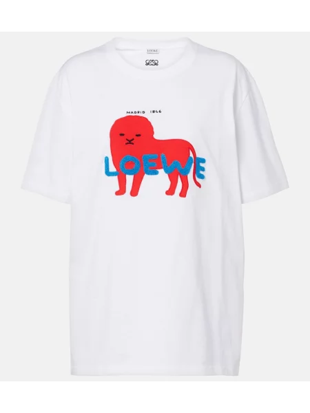 Tricou Loewe din jerseu cu autograf alb