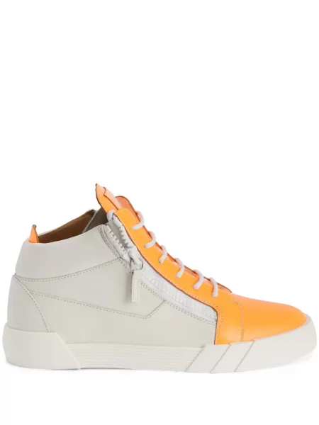 Sneakerși Giuseppe Zanotti Frankie din piele portocaliu