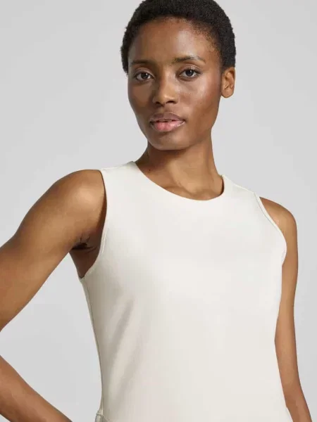 Taliowana sukienka casualowa z lekkim marszczeniem Calvin Klein Womenswear biała