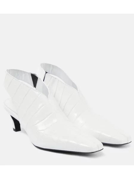 Pantofi cu toc Toteme din piele slingback alb