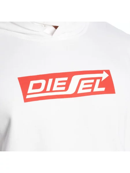 Bluza z kapturem Diesel z logo biała