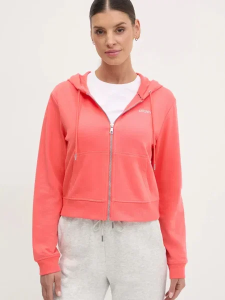 Суичър с качулка Dkny с качулка розово