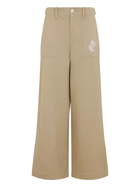 Pantaloni Marni cu broderie roz
