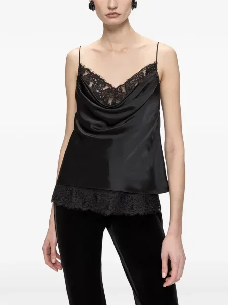 Top Nissa din satin negru