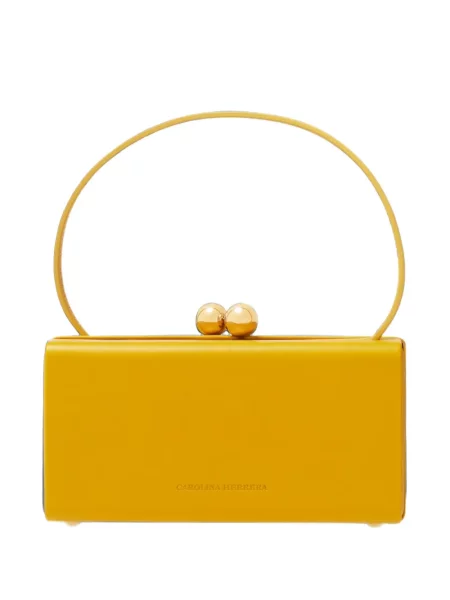 Top Carolina Herrera din piele galben