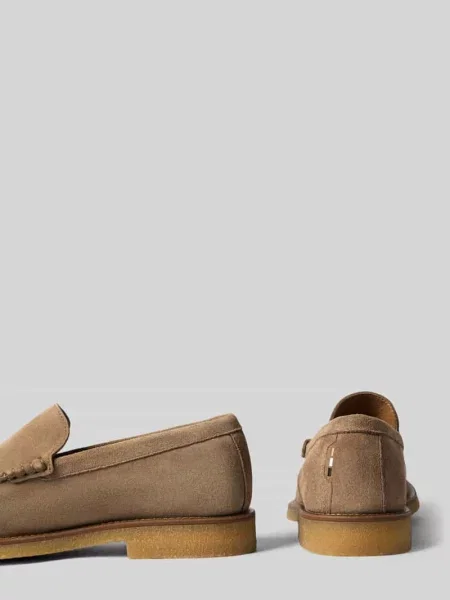 Loafersy z naturalna skóra bydlęca model Kope_Mocc_sdd' Boss beżowe