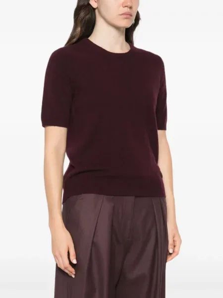 Scurt pulover Bompard cu decolteu rotund violet