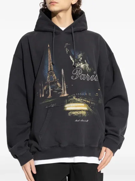 Hanorac cu glugă Vetements cu imagine negru