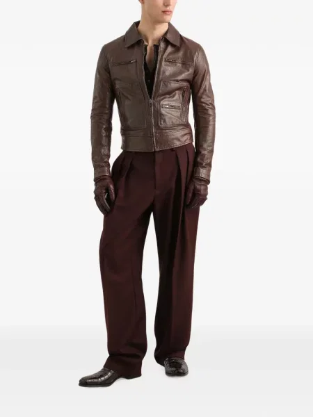 Pantaloni Dolce & Gabbana de lână maro