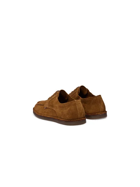 Poltopánky Tommy Hilfiger Stitchdown Suede Derby hnedá