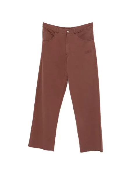 Pantaloni Mm6 Maison Margiela cu broderie maro