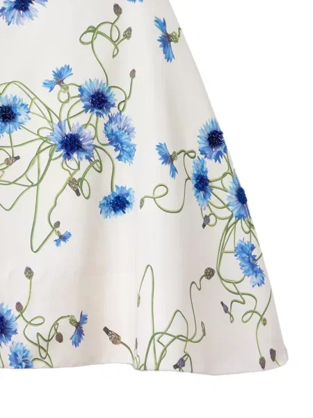 Gėlėta raštuota kostiumas mini suknelė Stella Mccartney balta