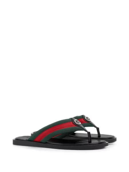 Sandale Gucci cu dungi verde