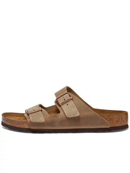 Sandały Birkenstock skórzane brązowe