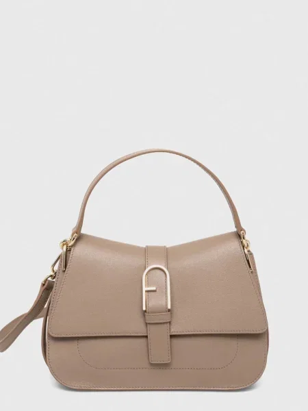 Top Furla din piele bej