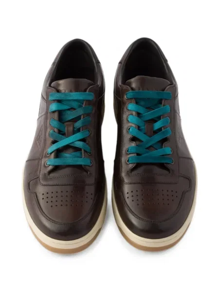 Sneakersy Prada skórzane brązowe