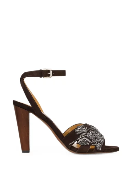 Sandale Ralph Lauren Collection cu broderie maro