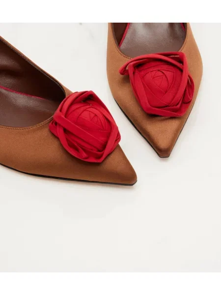 Pantofi cu toc Roger Vivier din satin slingback roz
