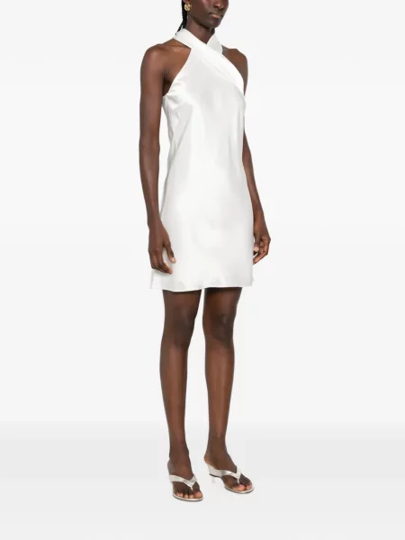 Rochie mini Galvan London din satin alb
