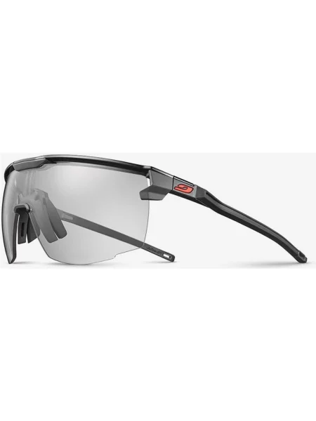 Julbo Ultimate błyszczące czarnoszare okulary przeciwsłoneczne z soczewkami REACTIV Photochromic Performance czarne