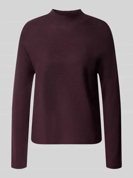 Sweter z dzianiny o kroju regular fit z mieszanka ze stójką Comma