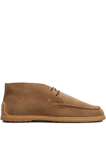 Botine Tod's cu șireturi din dantelă maro