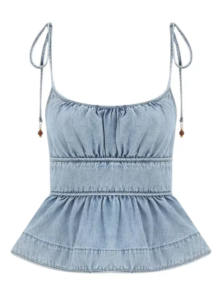 Top Zimmermann cu volane albastru