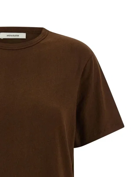 Tricou Entire Studios cu decolteu rotund maro