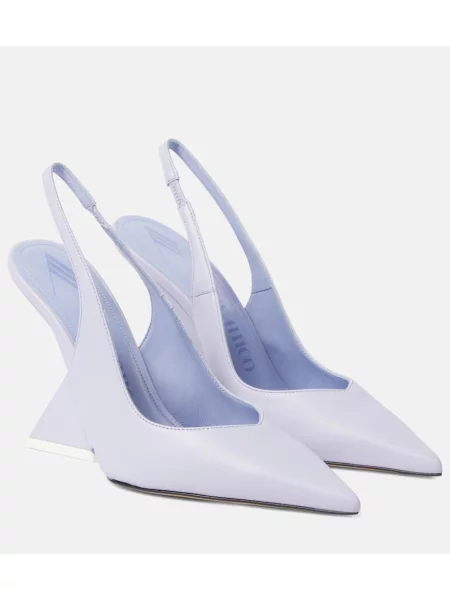Pantofi cu toc The Attico din piele slingback violet