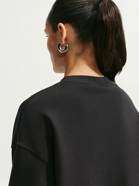 Nike Sportswear oversize melegítőfelső női pamuttal Studio Fleece fekete