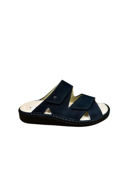 Klapki Finn Comfort skórzane niebieskie