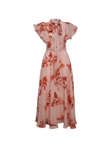 Rochie Leo Lin cu model floral cu imagine roz