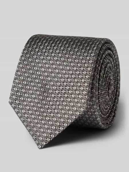 Krawat z czystego jedwabiu model TIE' Hugo beżowy