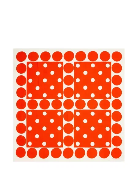 Szal Dries Van Noten w grochy czerwona