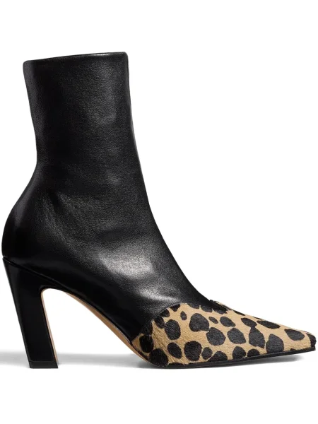 Botine Khaite cu imagine cu vârf pătrat negru