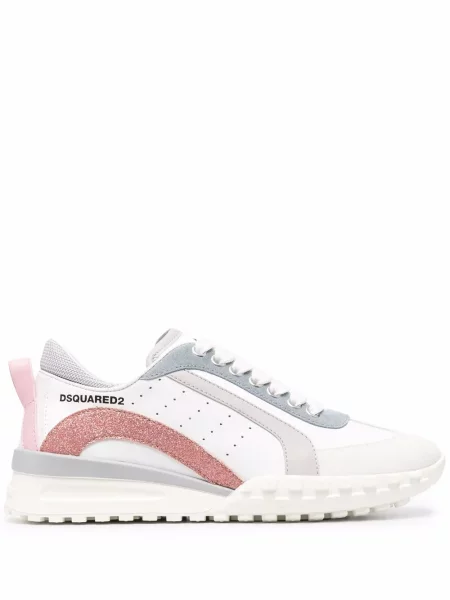 Sneakerși Dsquared2 cu șireturi din dantelă alb