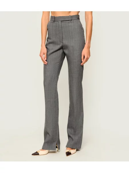 Elisabetta Franchi De lână pantaloni | Straight fit gri