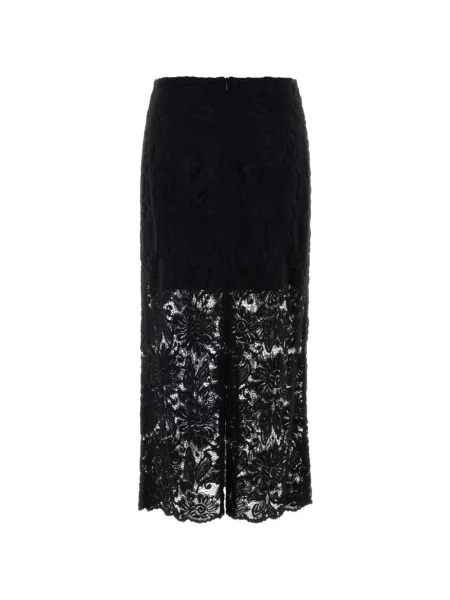 Fustă midi Le Sully Studio cu model floral din dantelă negru
