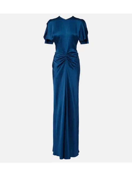 Rochie Victoria Beckham din satin albastru