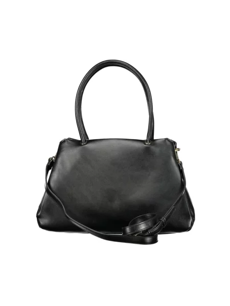 Lniana torebka Valentino Bags czarna