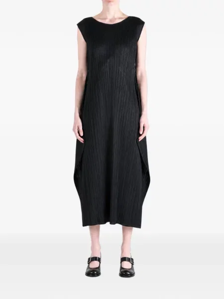Rochie midi Pleats Please Issey Miyake fără mâneci negru