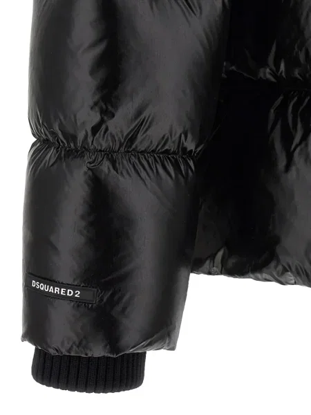 Geacă cu puf Dsquared2 cu glugă negru