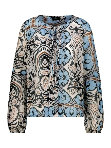 Monari Bluză bej / albastru / maro negru