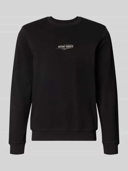 Bluza o kroju regular fit z mieszanki bawełny Antony Morato czarna