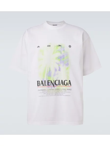 Tricou Balenciaga cu imagine din jerseu alb